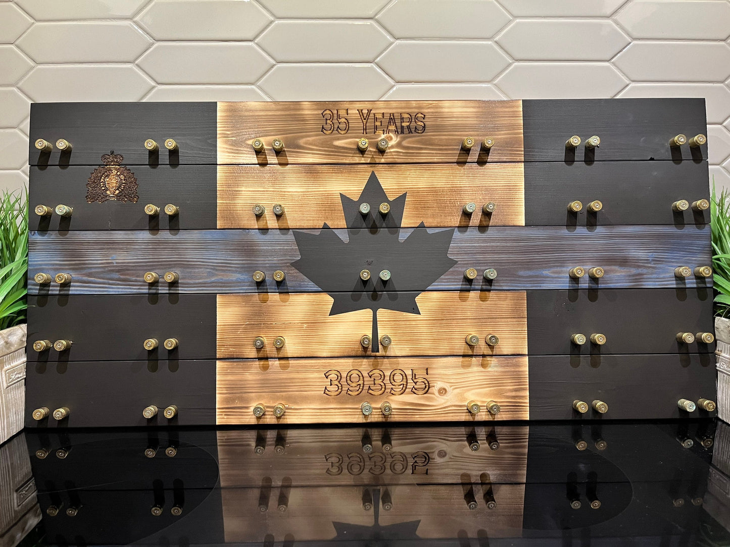 Rustic Police Crested / Thin Blue Line Display Case image 4