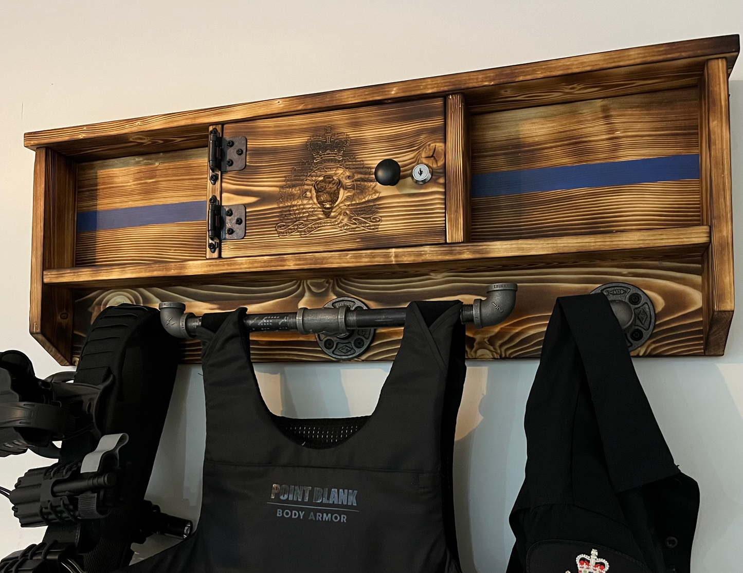 Wall Mounted Police Duty Gear Rack image 0