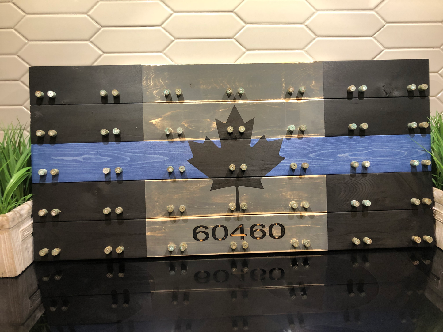 Subdued Grey, Thin Blue Line Challenge Coin Display Case image 2