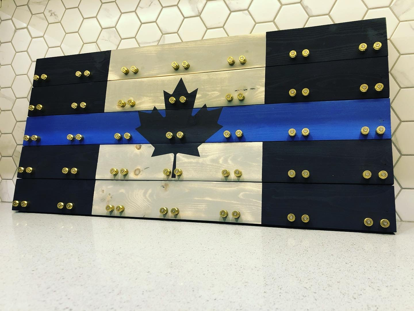 Subdued Grey, Thin Blue Line Challenge Coin Display Case image 5