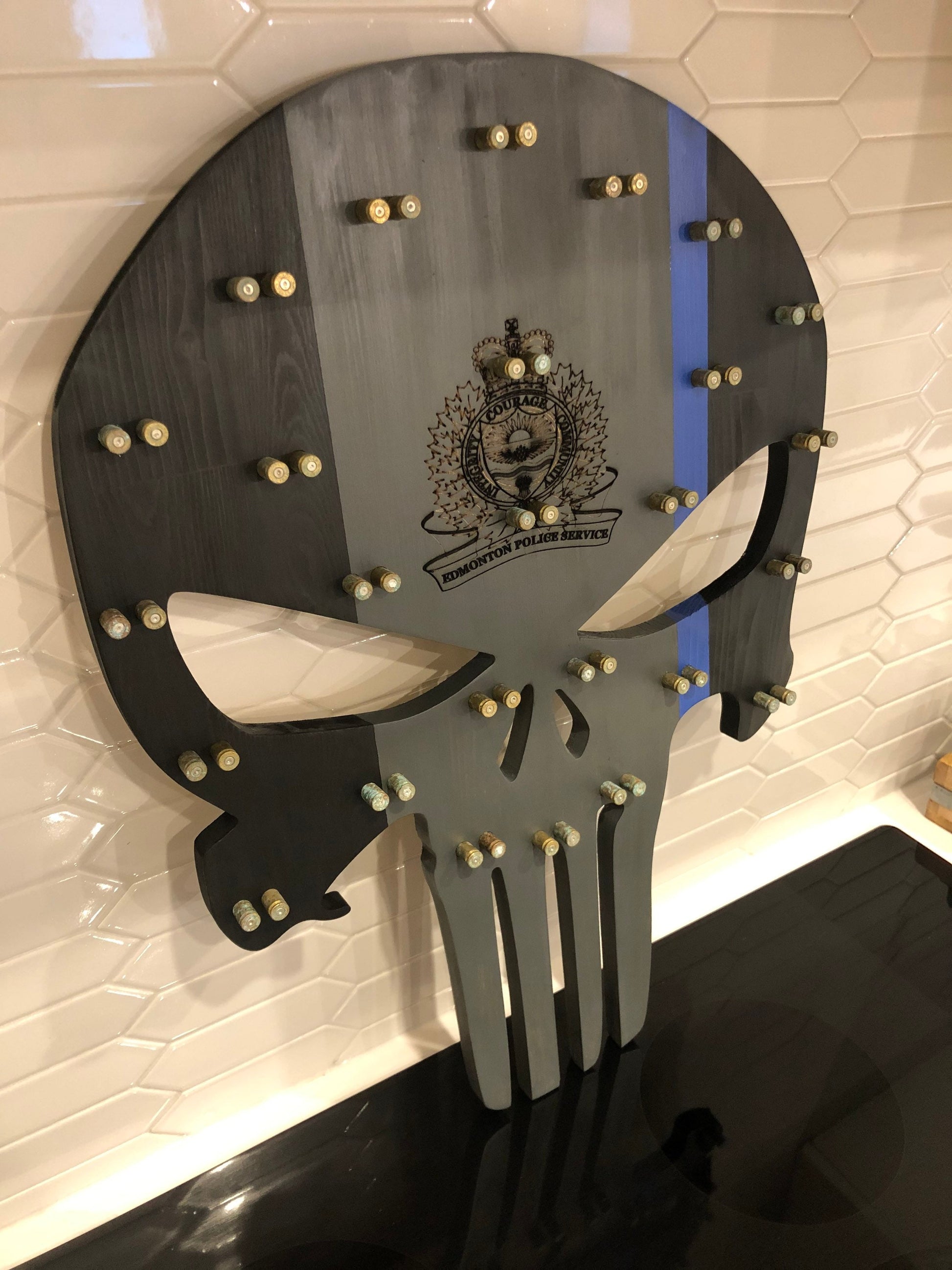 Large Punisher Thin Blue Line Display Case image 2