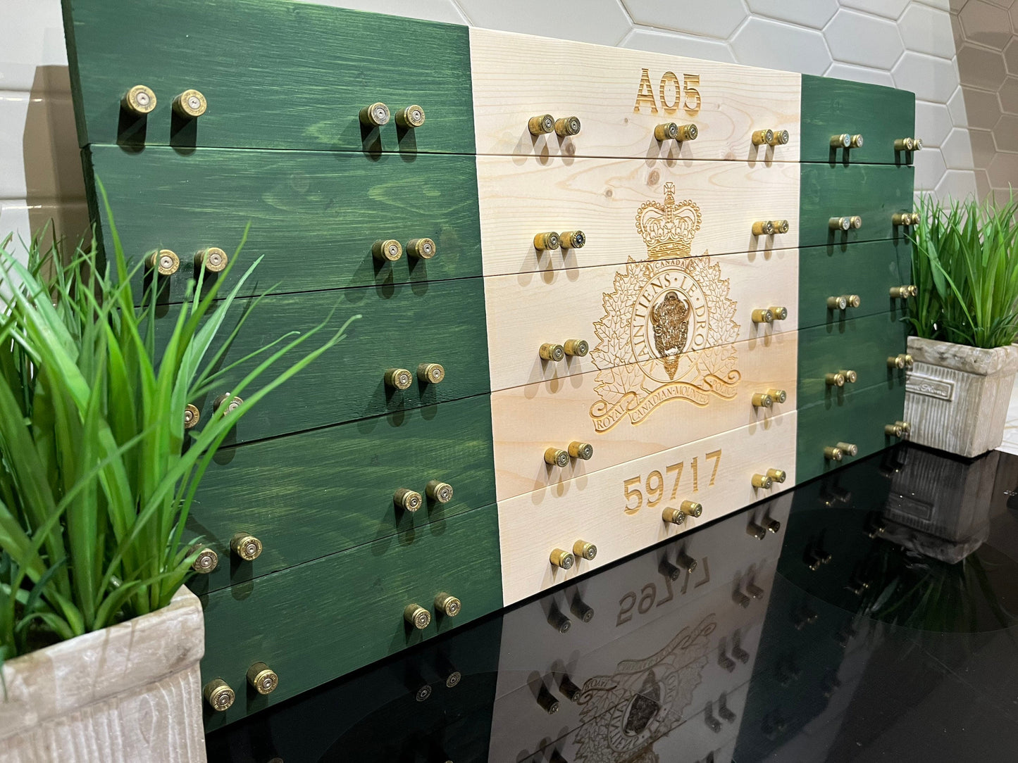 Police Crested Challenge Coin Display Case (Army Green) image 2