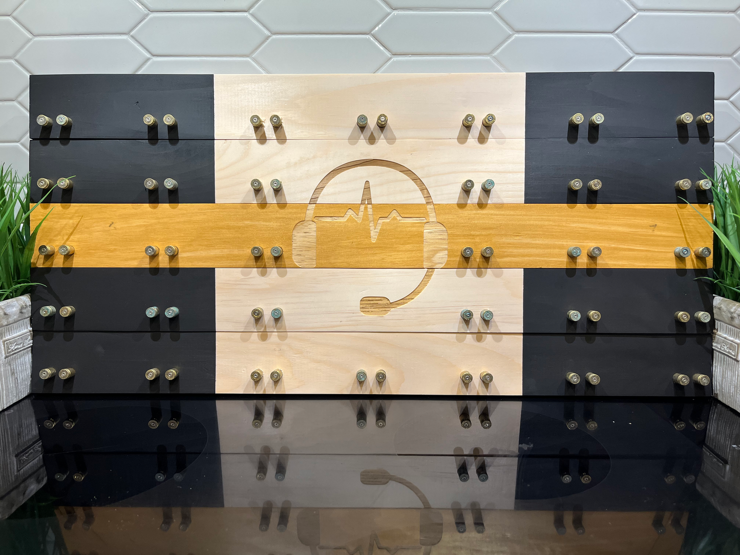 Thin Yellow Line Challenge Coin Display Case image 0