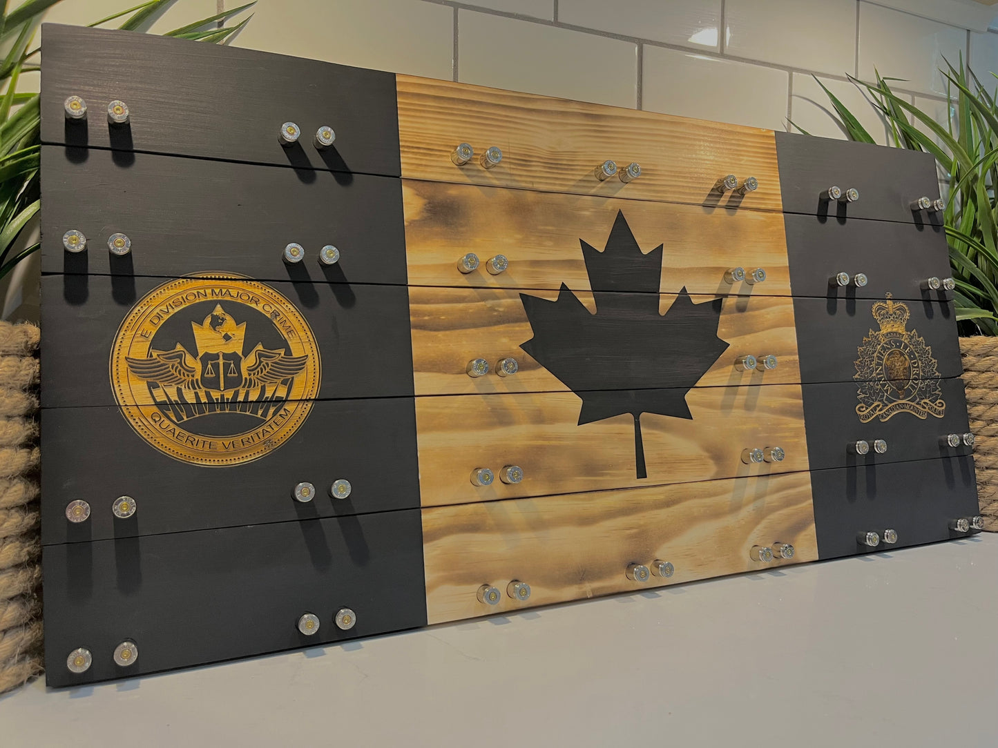 Double Police Crested Challenge Coin Display image 0