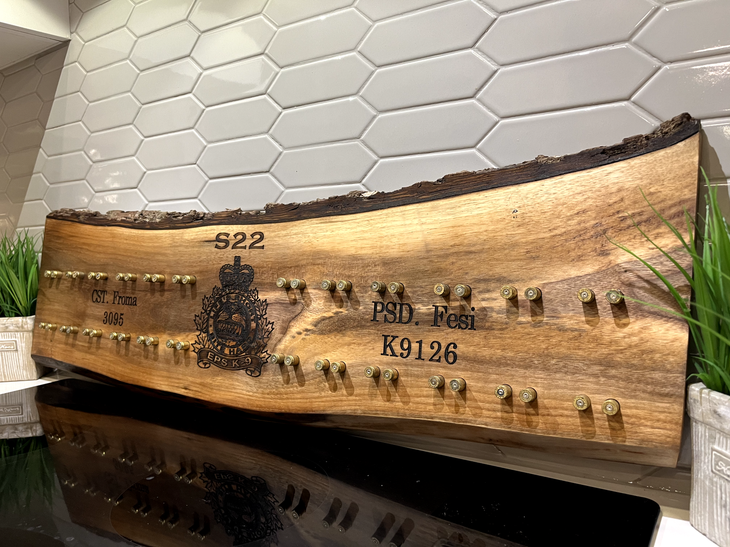 Live Edge Challenge Coin Display