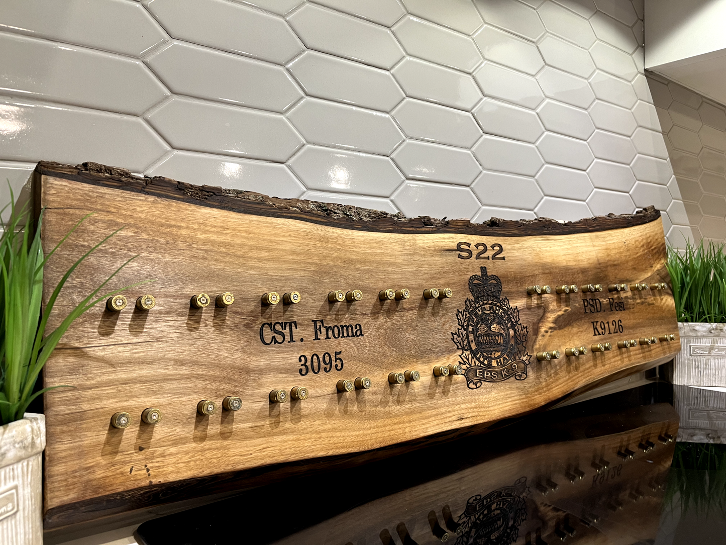Live Edge Challenge Coin Display