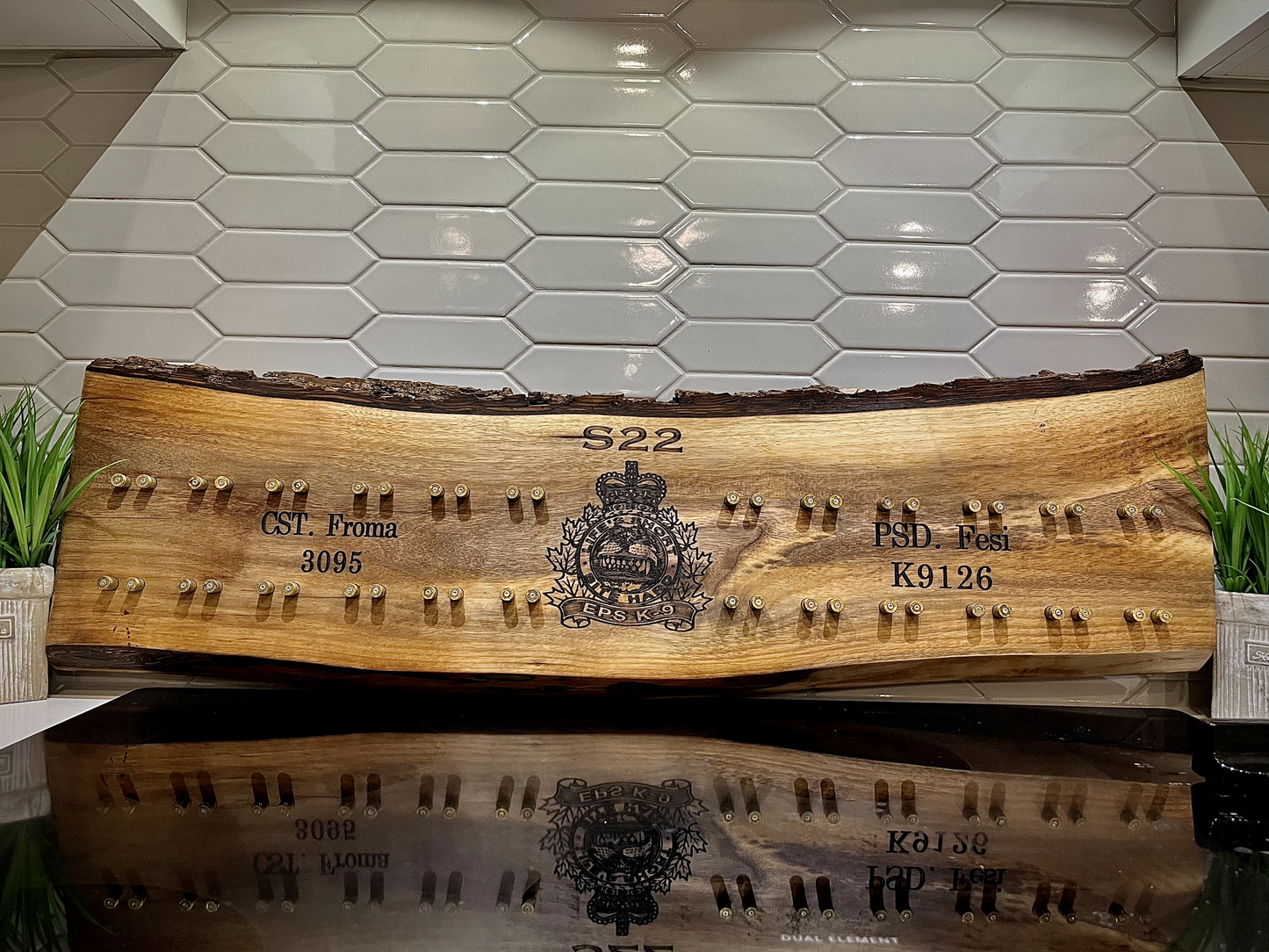 Live Edge Challenge Coin Display