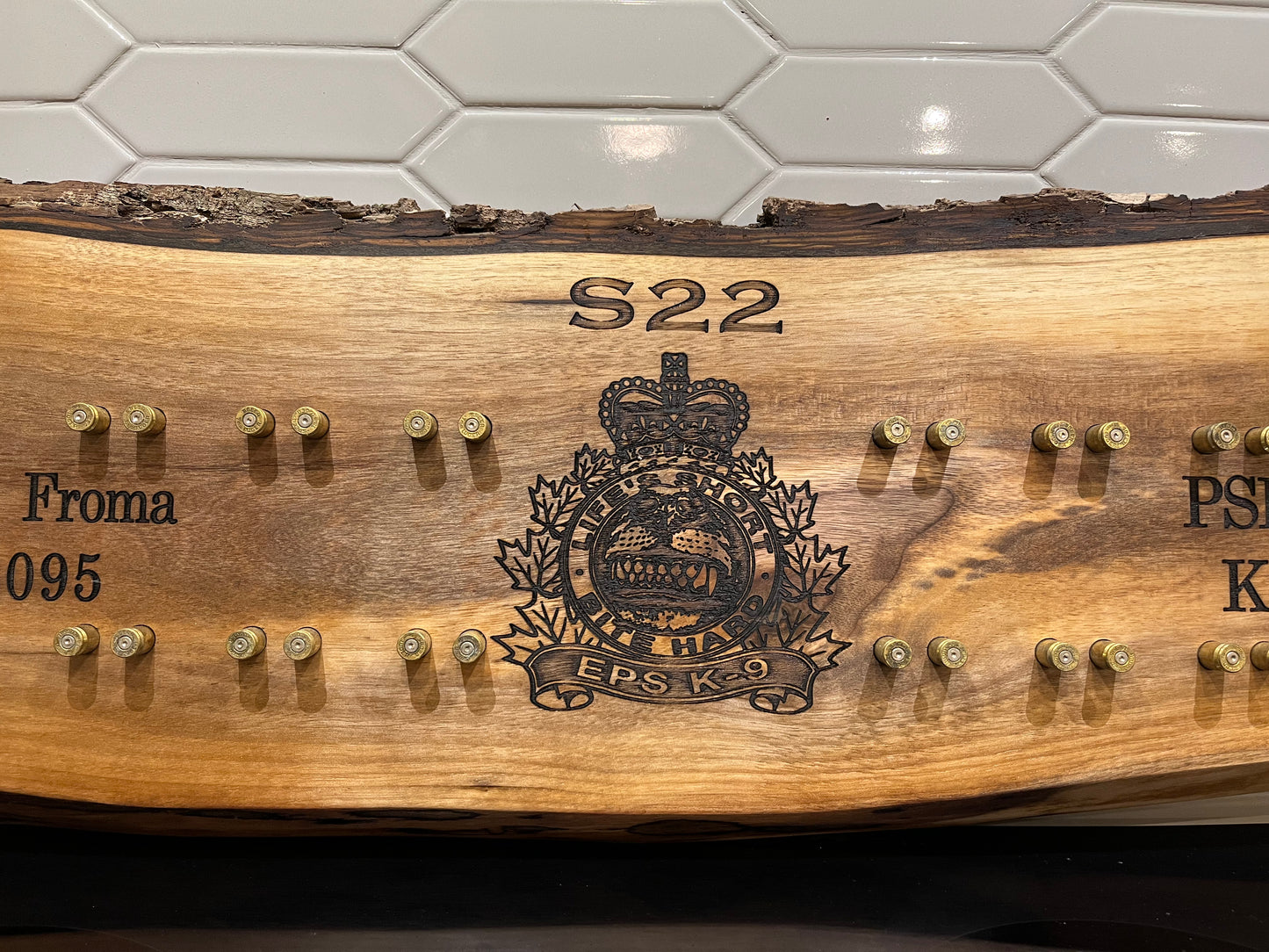 Live Edge Challenge Coin Display