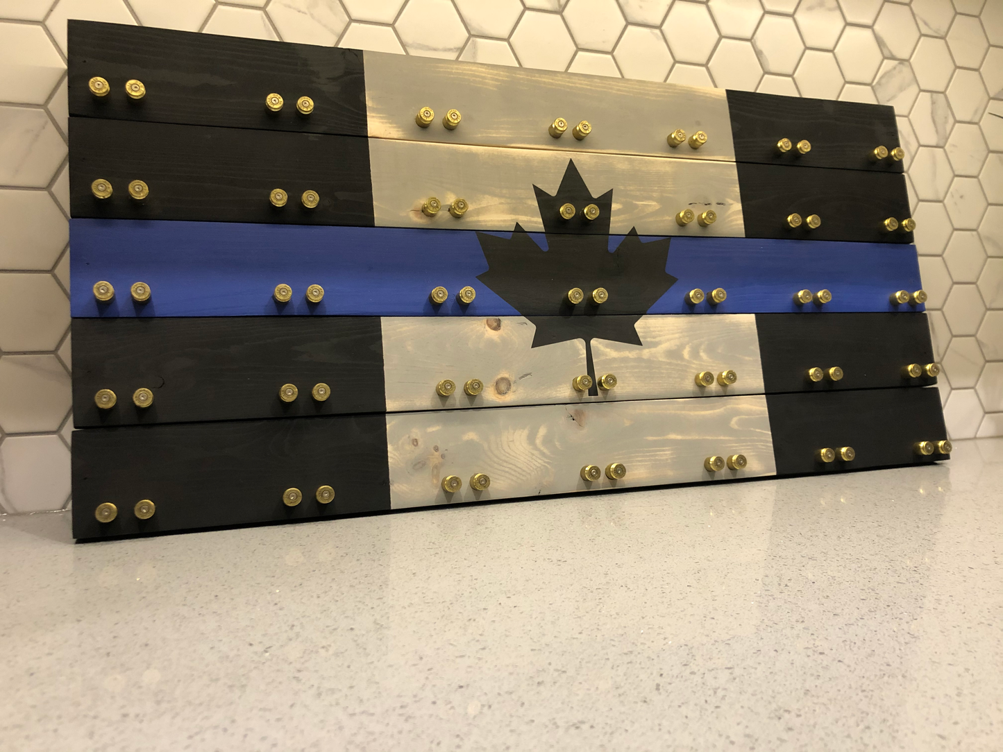 Subdued Grey, Thin Blue Line Challenge Coin Display Case image 4