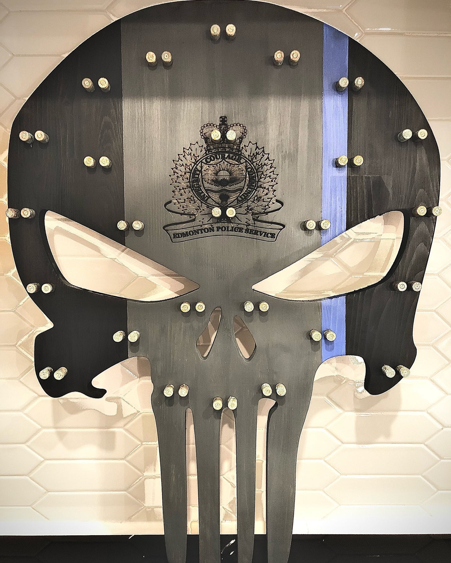 Large Punisher Thin Blue Line Display Case image 1