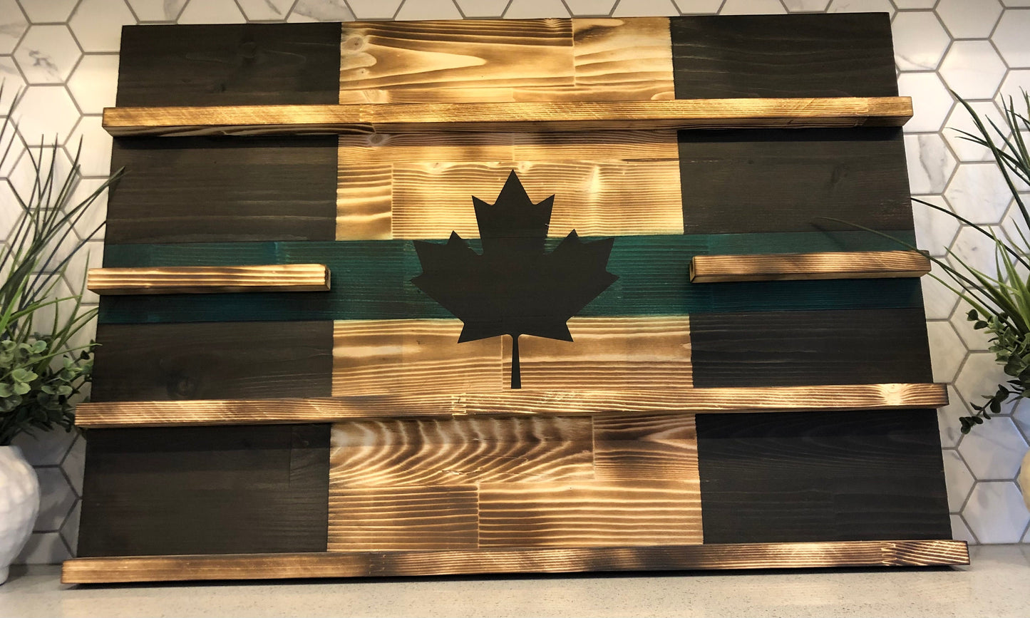 Rustic Thin Line Challenge Coin Display Shelf (Choose Your Colour)