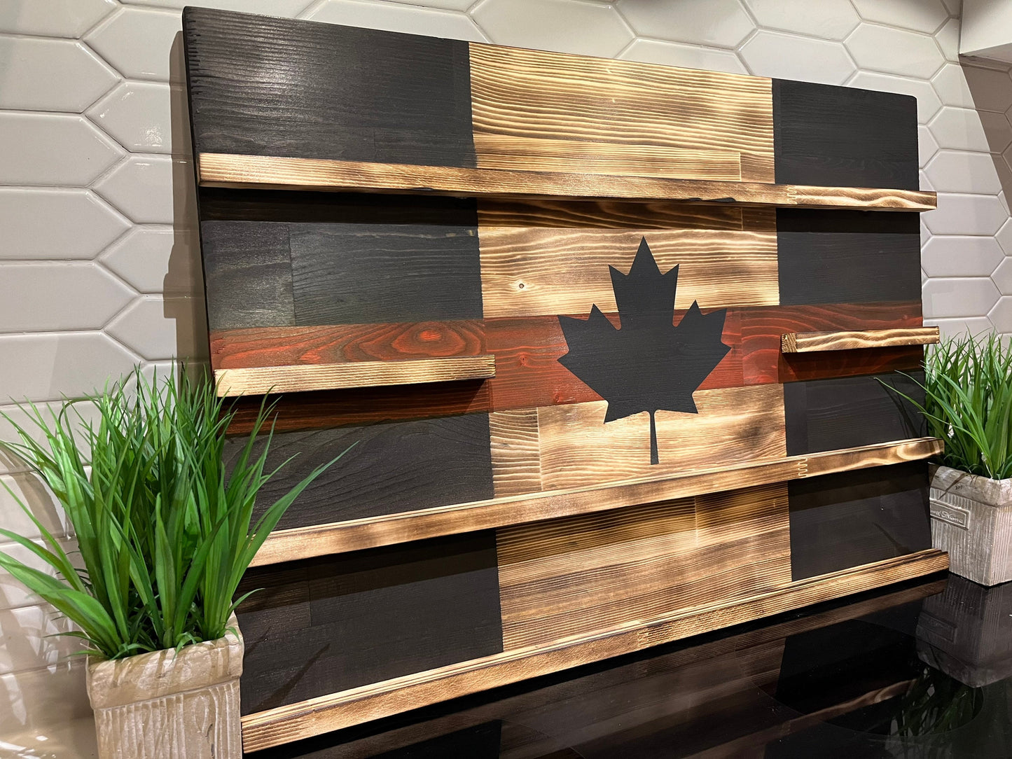 Rustic Thin Line Challenge Coin Display Shelf (Choose Your Colour)