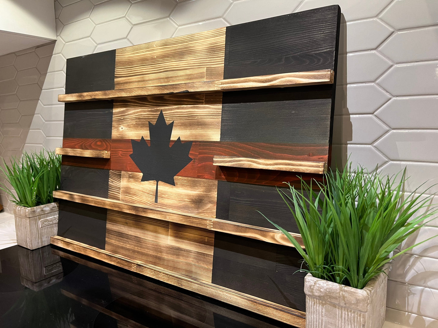 Rustic Thin Line Challenge Coin Display Shelf (Choose Your Colour)