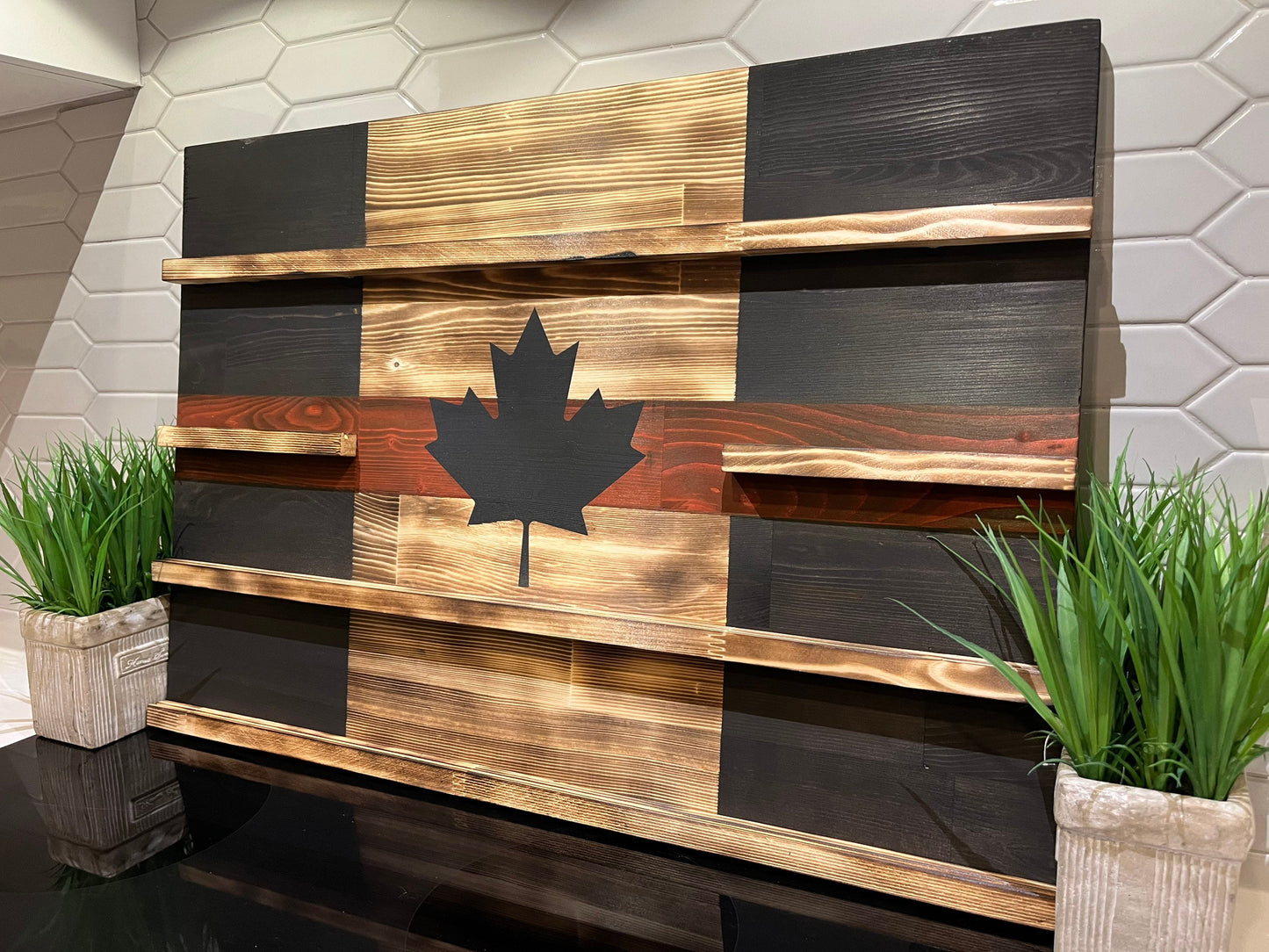 Rustic Thin Line Challenge Coin Display Shelf (Choose Your Colour)