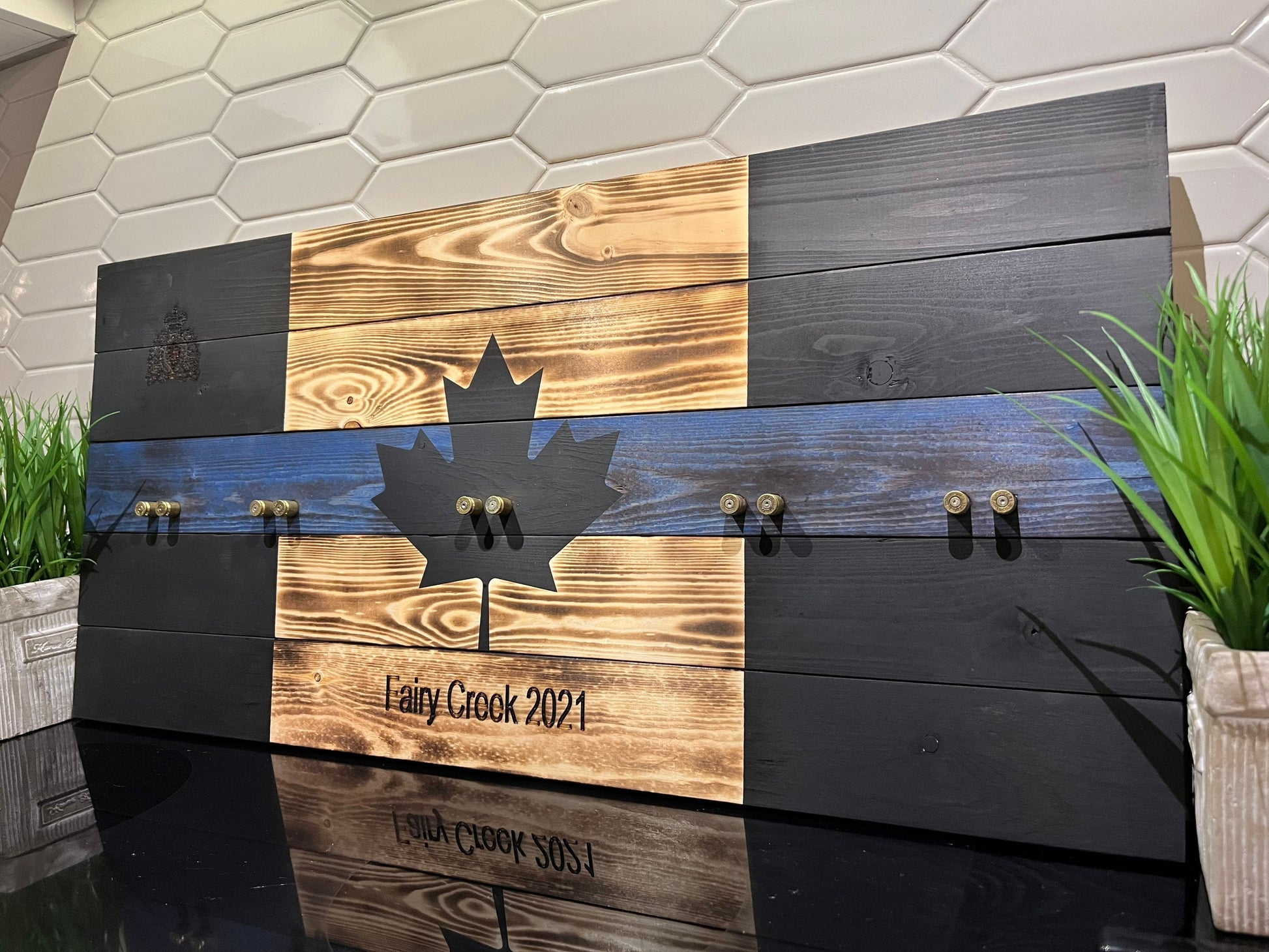 Rustic Police Crested / Thin Blue Line Display Case image 7
