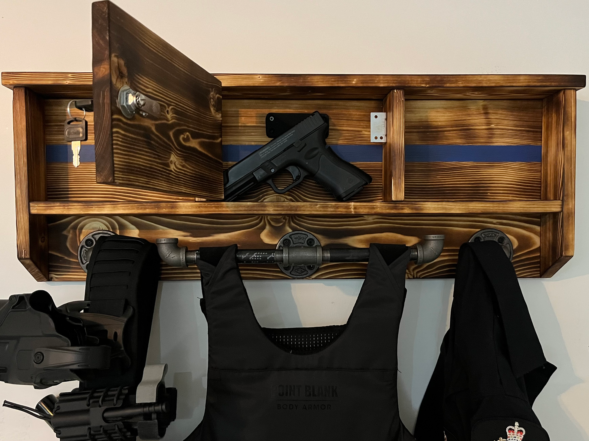 Wall Mounted Police Duty Gear Rack image 5