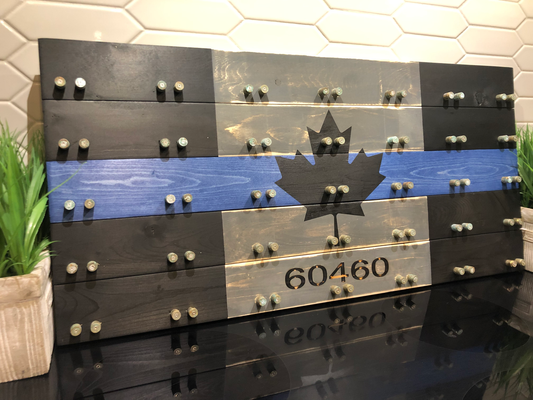 Subdued Grey, Thin Blue Line Challenge Coin Display Case image 1