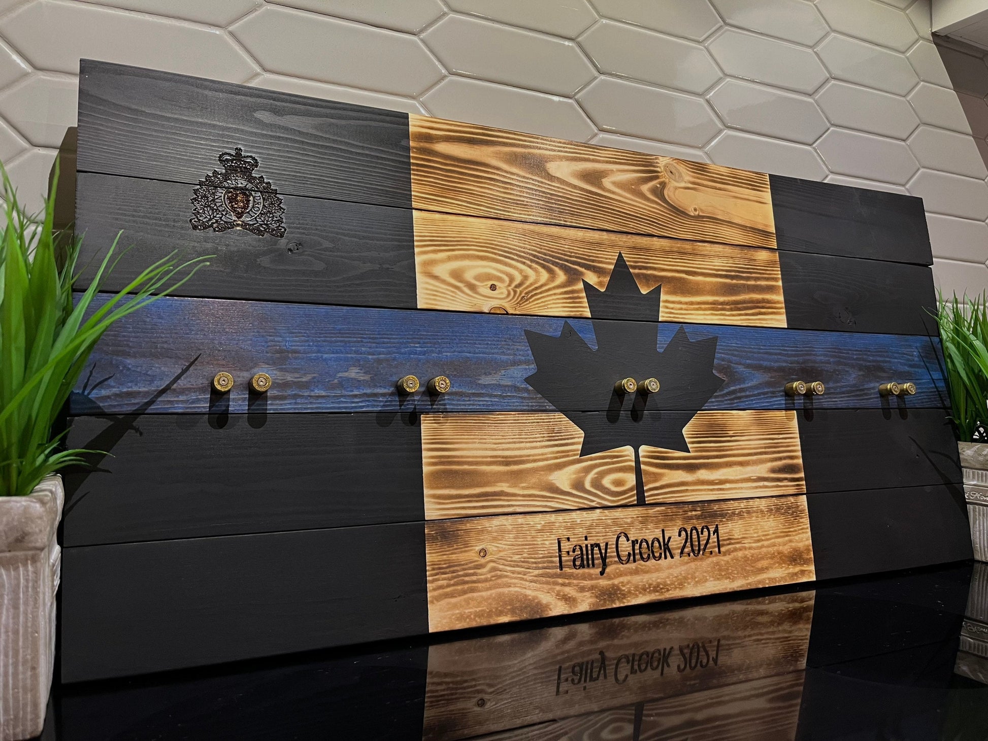 Rustic Police Crested / Thin Blue Line Display Case image 6