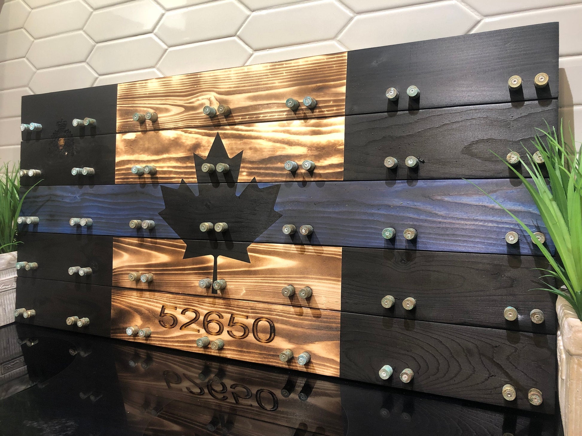 Rustic Police Crested / Thin Blue Line Display Case image 1