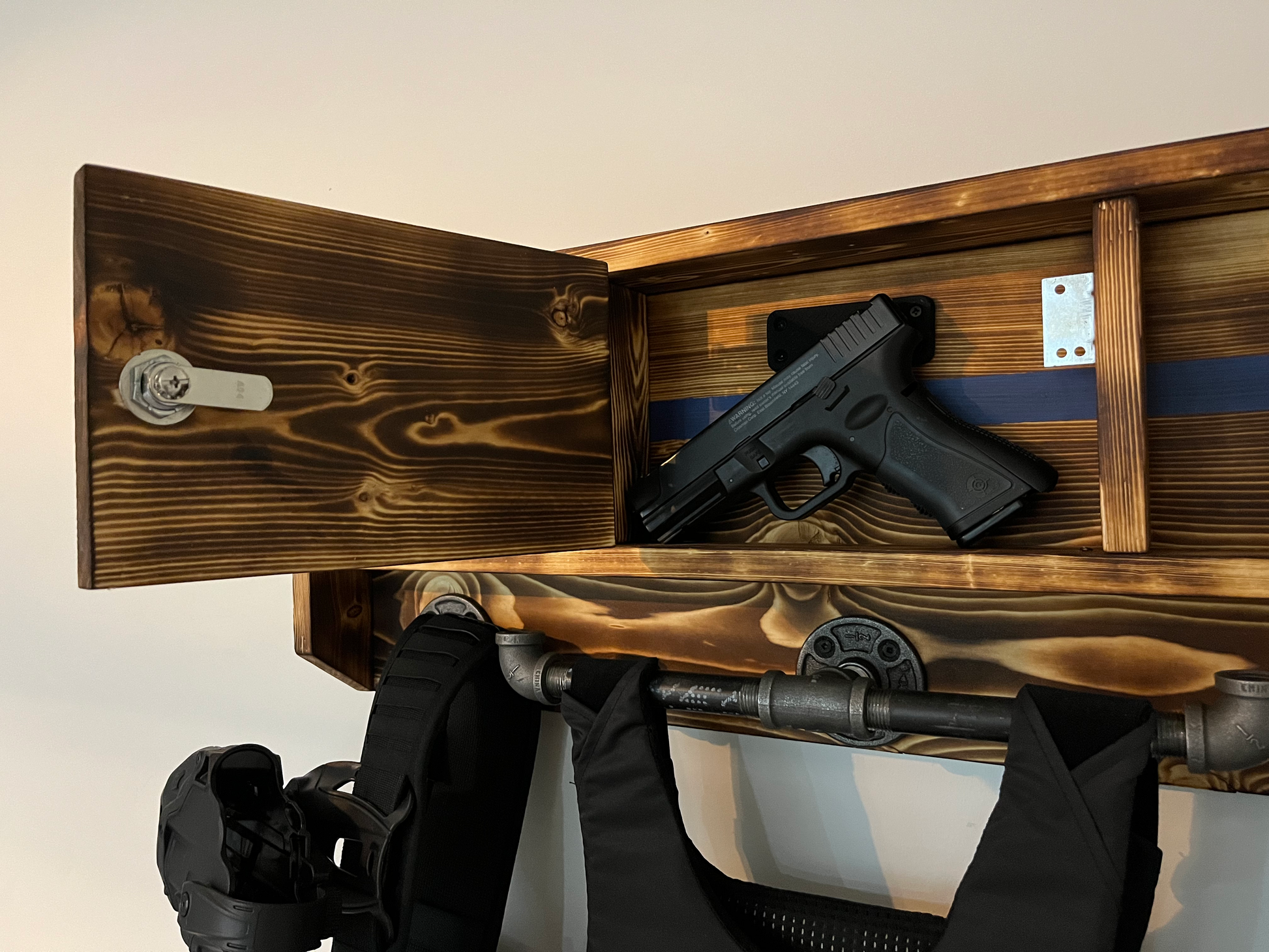 Wall Mounted Police Duty Gear Rack image 2
