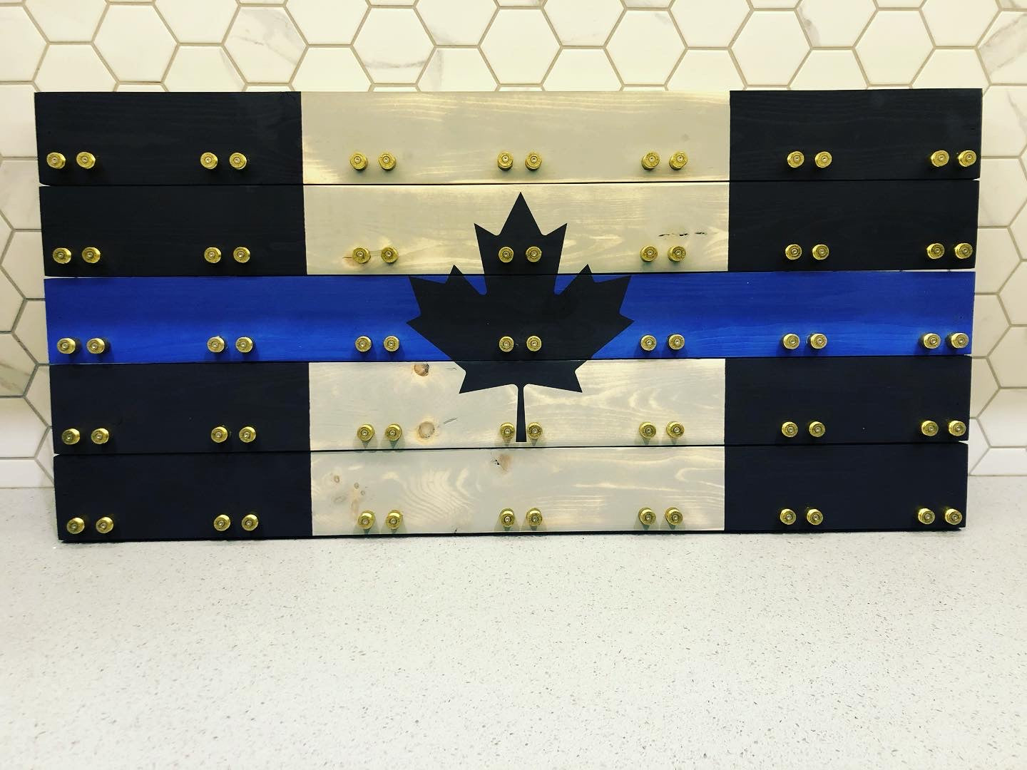 Subdued Grey, Thin Blue Line Challenge Coin Display Case image 6