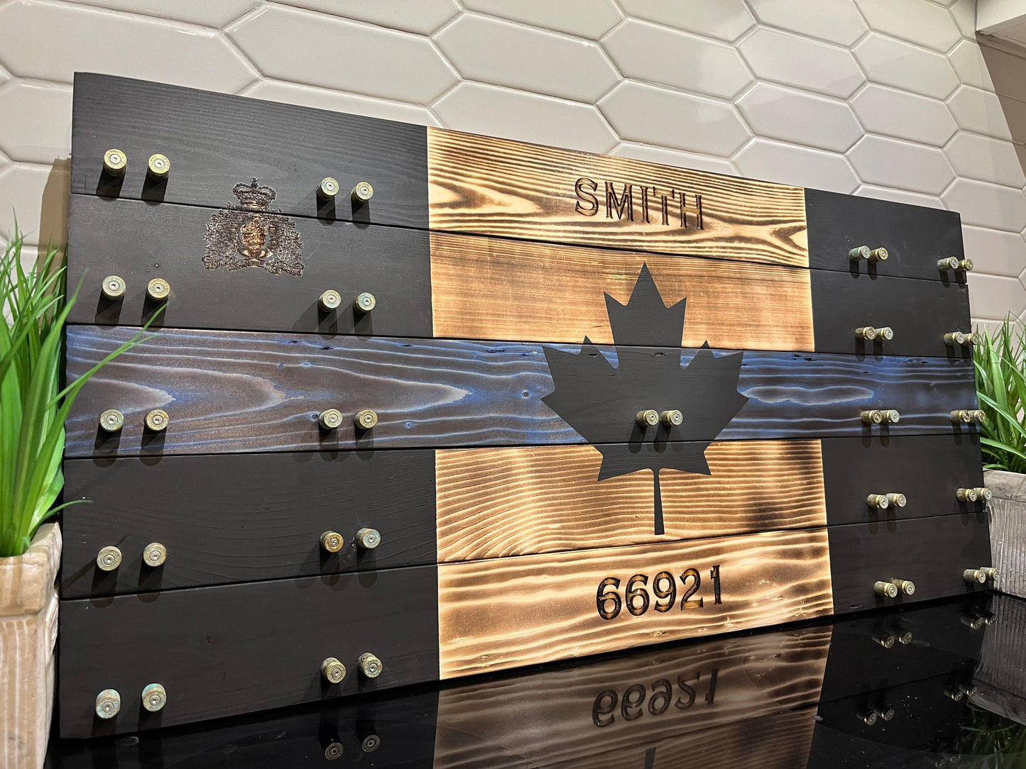 Rustic Police Crested / Thin Blue Line Display Case image 9
