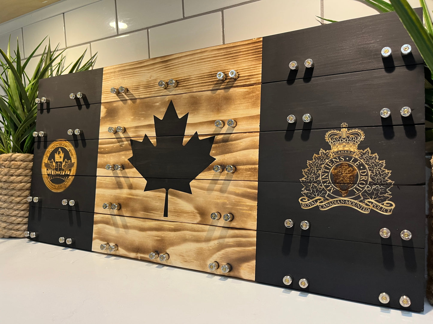 Double Police Crested Challenge Coin Display image 1