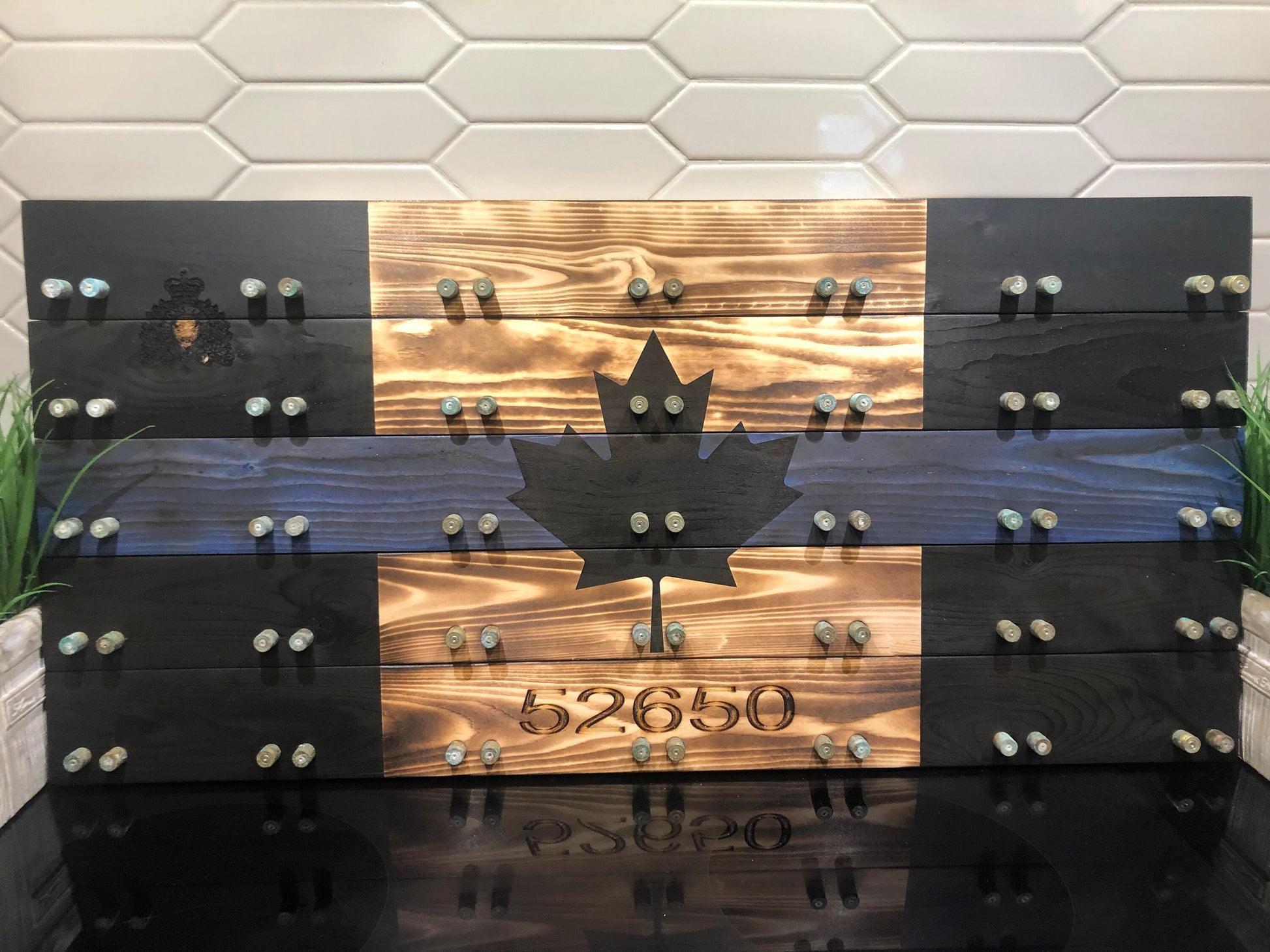 Rustic Police Crested / Thin Blue Line Display Case image 2