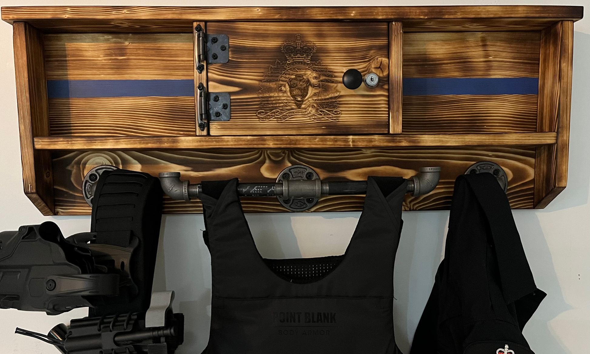 Wall Mounted Police Duty Gear Rack image 1